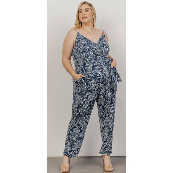 Gilli Baltic Born Bostyn Navy Print Jumpsuit - 2X - Picture 1 of 4